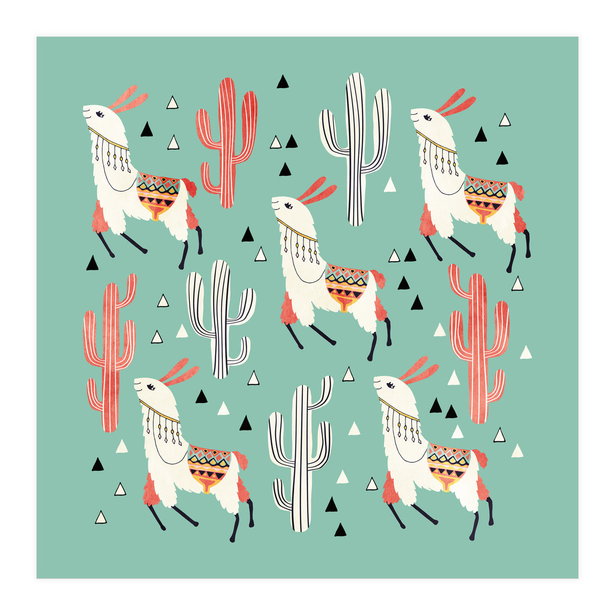 Llama In Green Desert (Print Only)