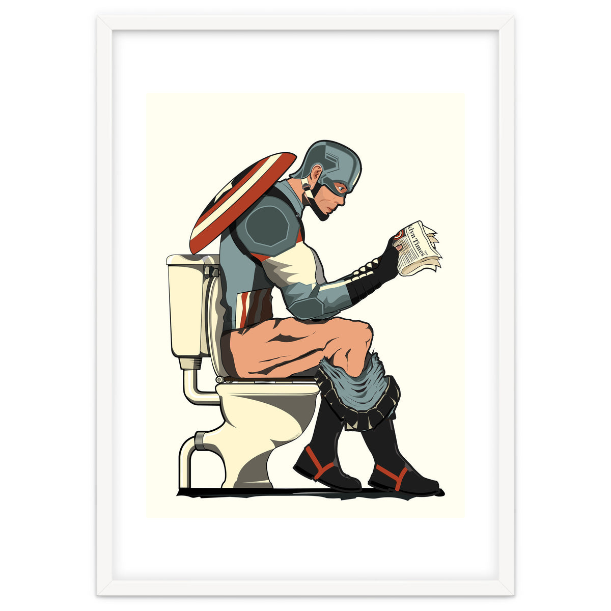 Captain America on the Toilet, funny bathroom humour