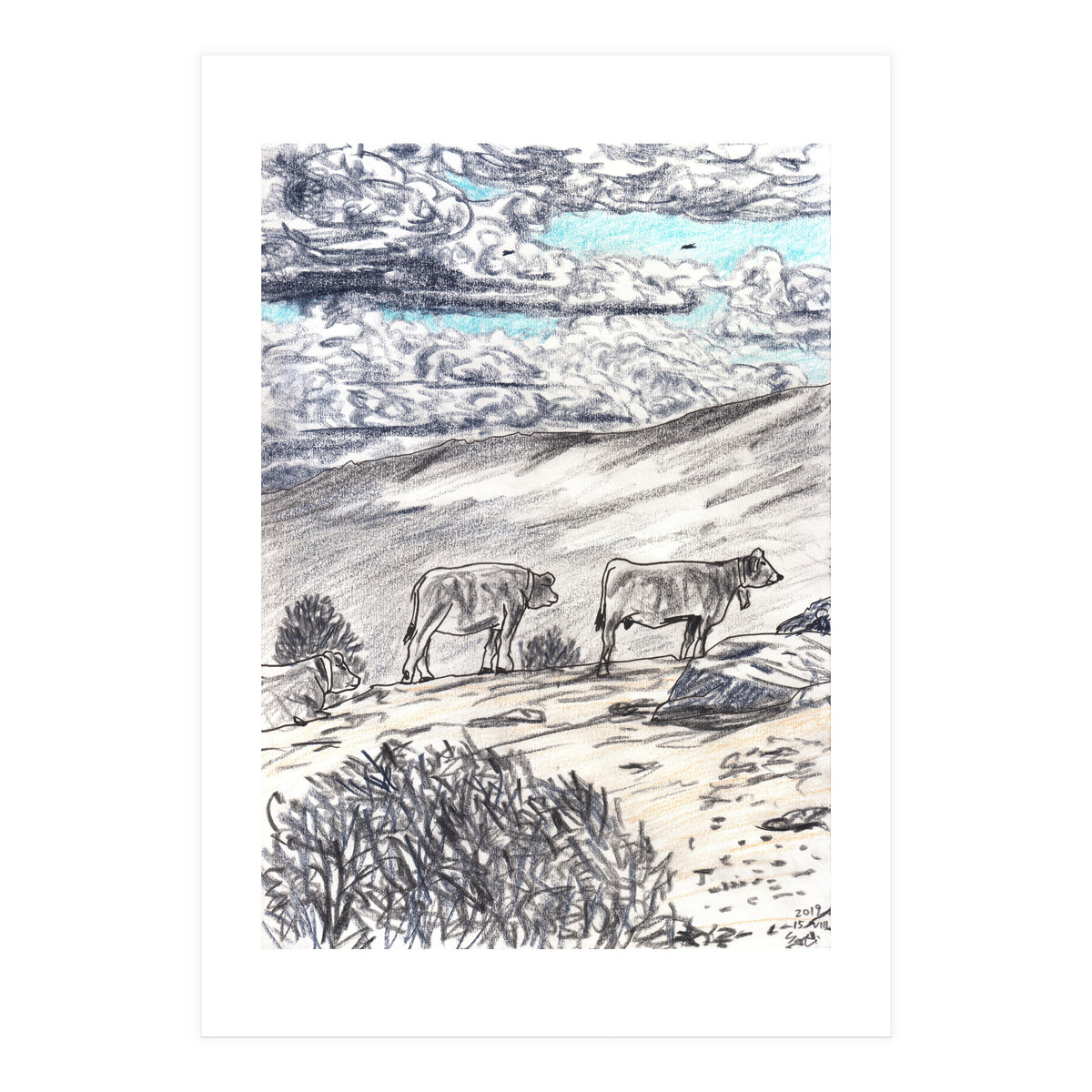 Clouds And Cattles (Print Only)