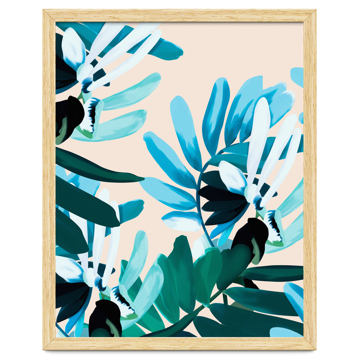 Large bluish botanical leaves