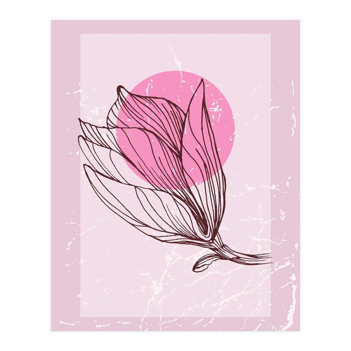 Magnolia  Minimalist Scandinavian, Abstract Geometric Art, Botanical Art (Print Only)