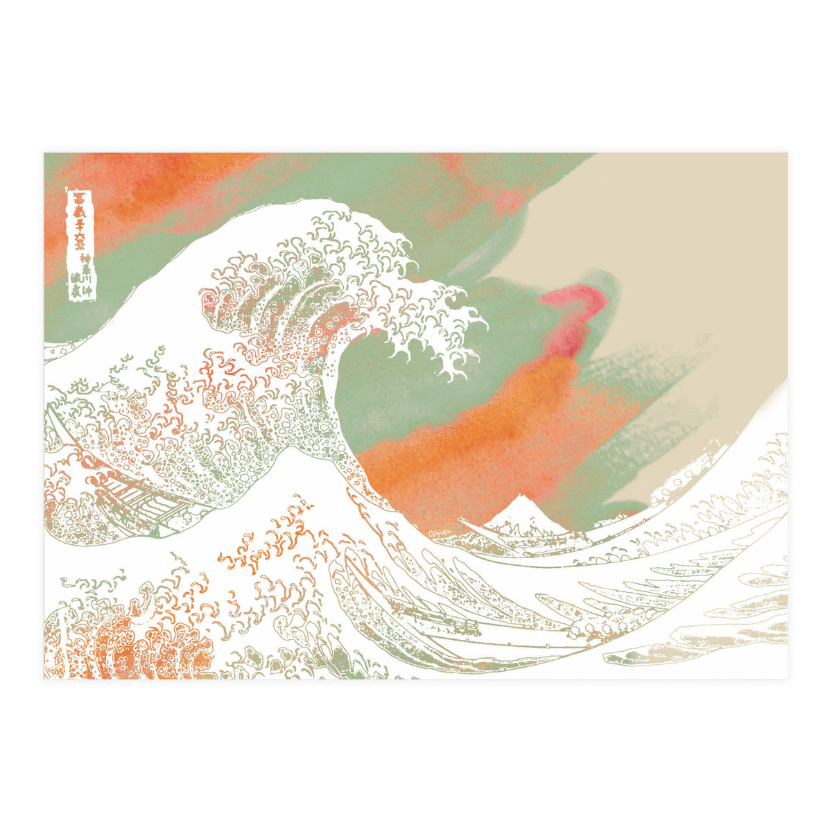 Calm into Great Wave Paint  I (Print Only)