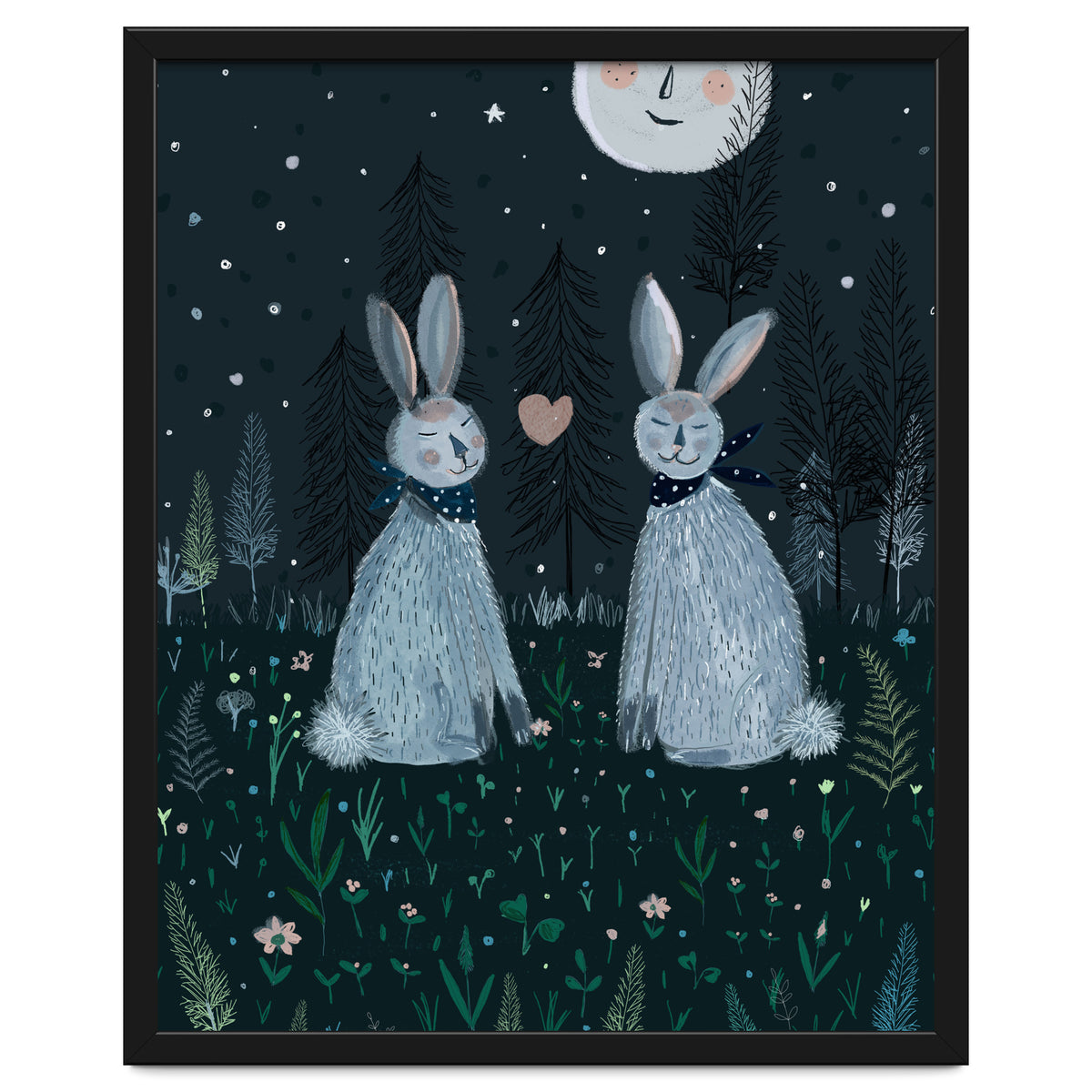 Rabbits in the forest