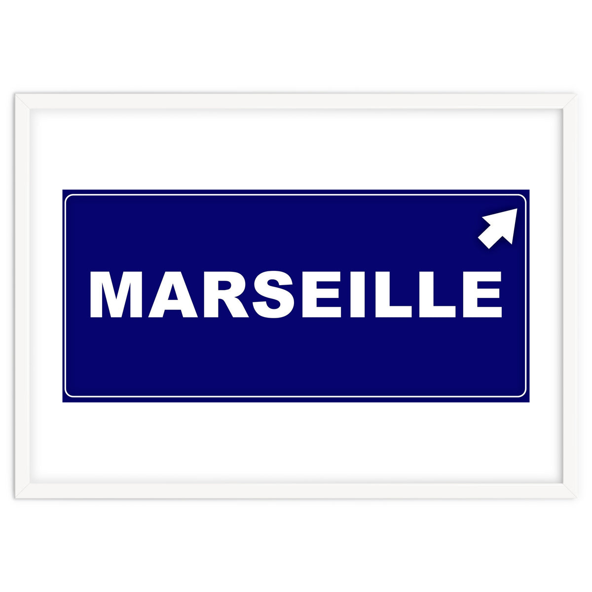 Let`s go to Marseille, France! Blue road sign