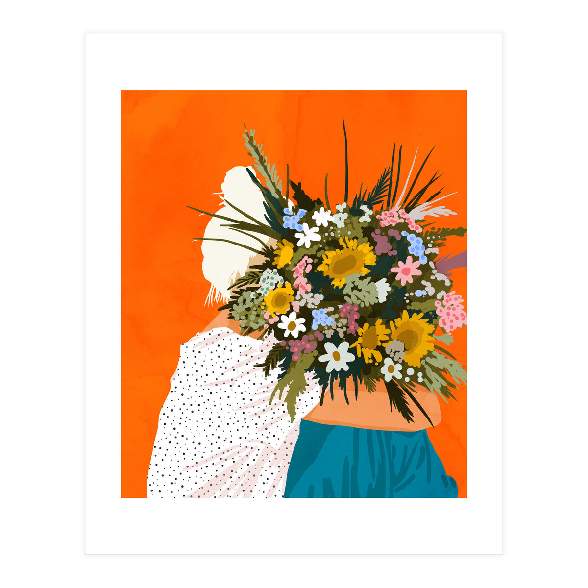 Happiness Is To Hold Flowers In Both Hands (Print Only)