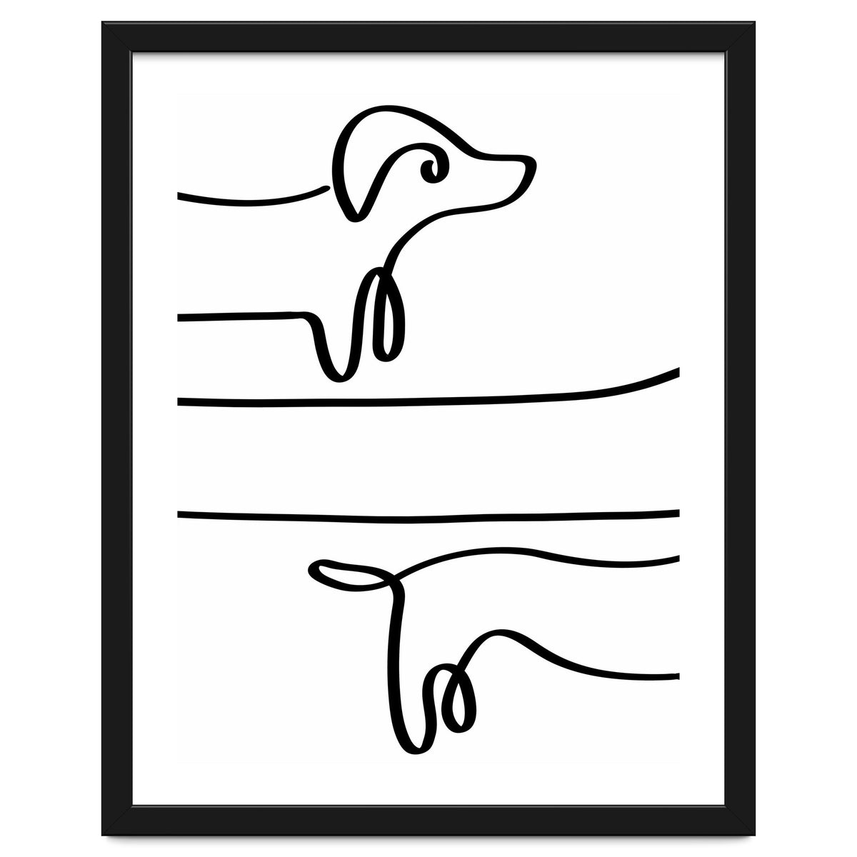 One Line Art Dachshund