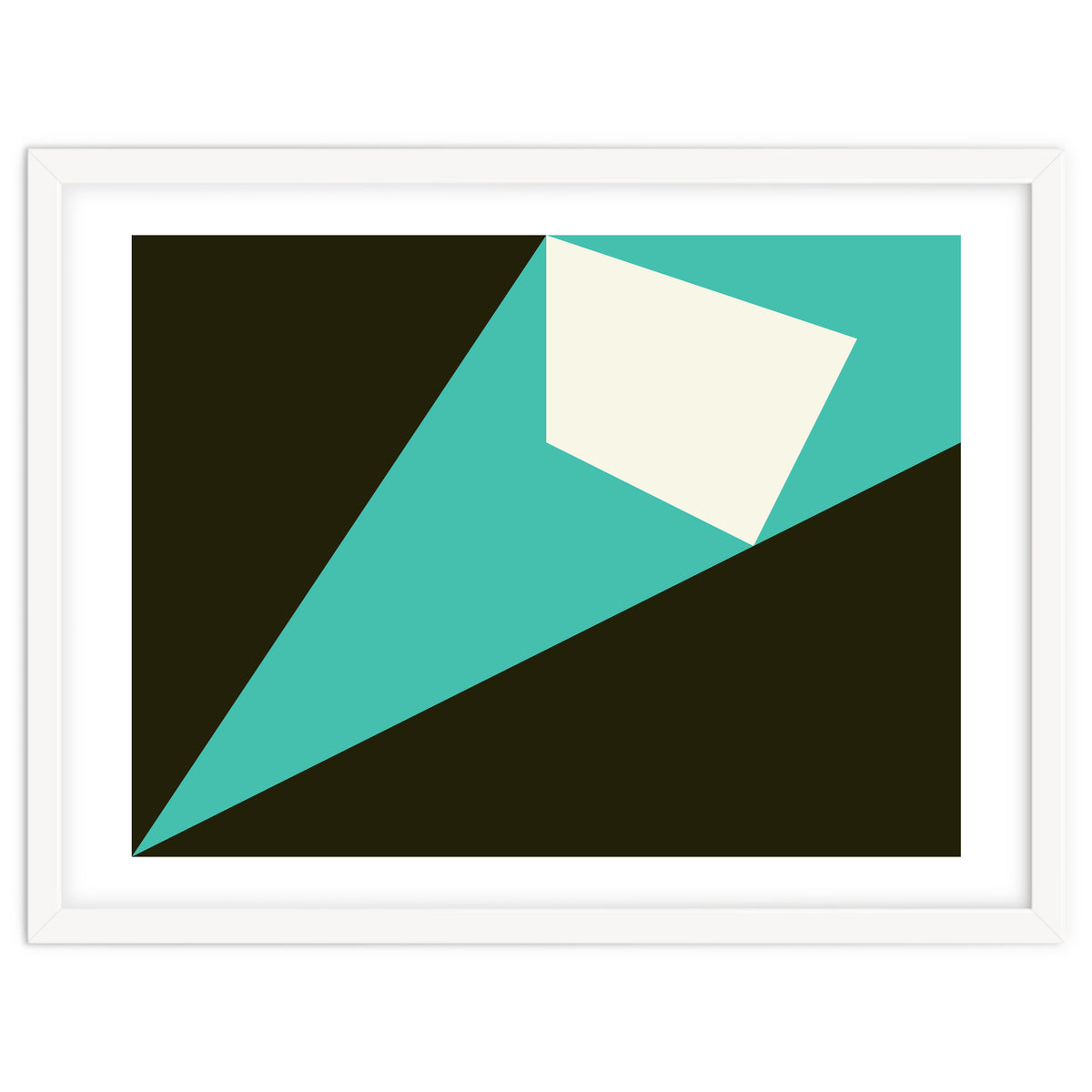 Geometric Shapes No. 72 - turquoise, white & black