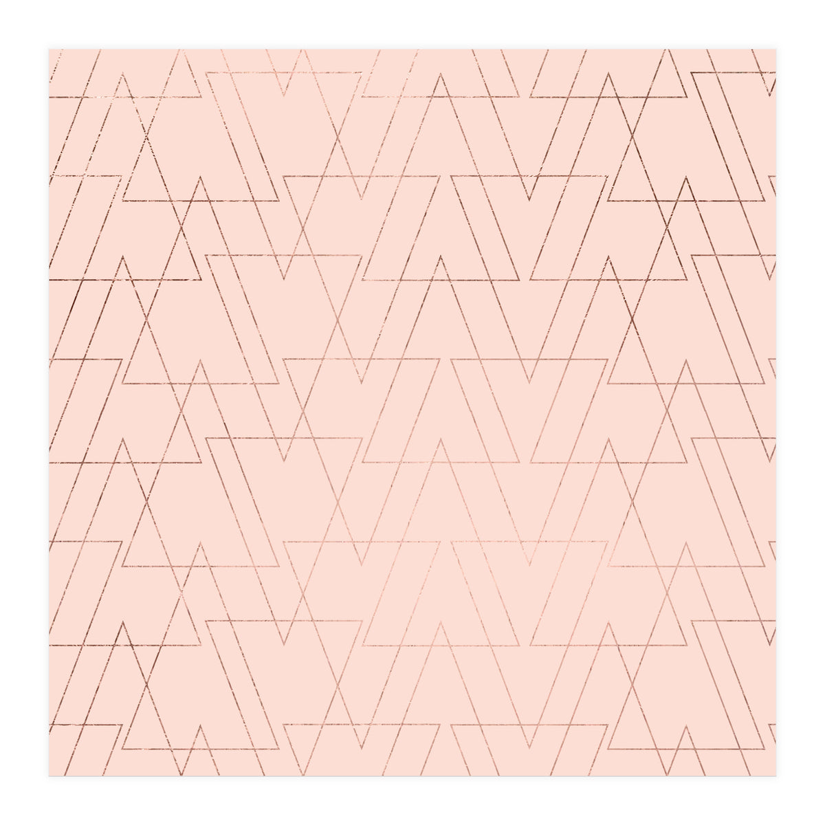 Modern Rose Gold Geometric Thin Triangles Blush Pink Abstract Pattern (Print Only)