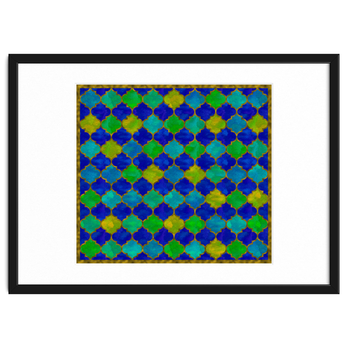 Ocean Breeze - Watercolor Moroccan Lattice