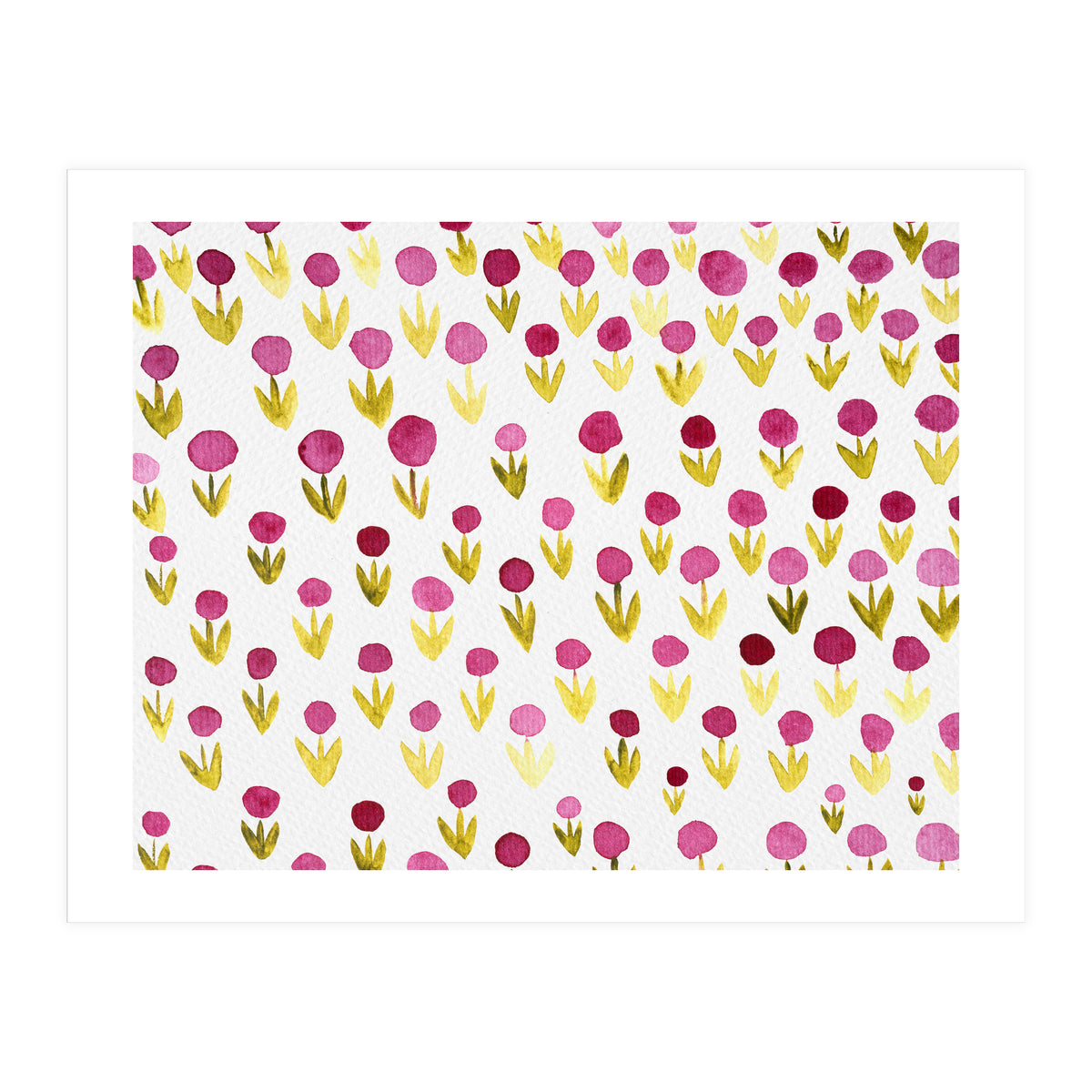 Small abstract watercolor flowers (Print Only)