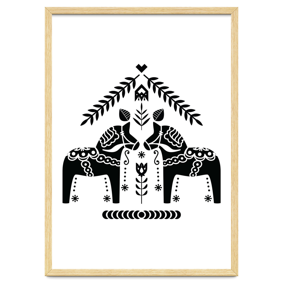 Swedish Dala Horse Folk Pattern