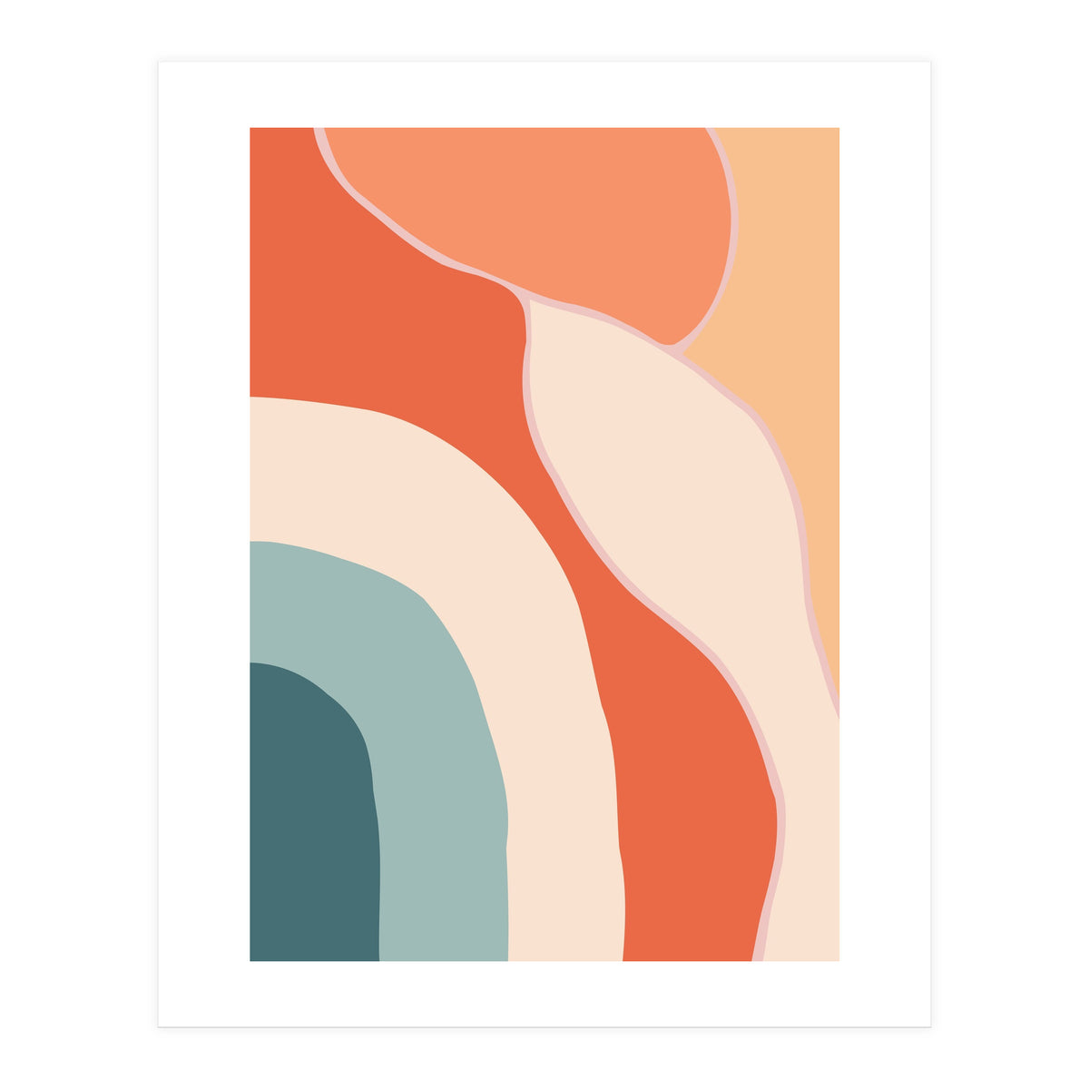 Rainbow Retro Wavy Lines (Print Only)