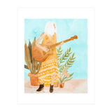 Music Soothes My Soul | Urban Hippie Bohemian Woman Playing the Guitar | Plant Lady Painting (Print Only) thumbnail