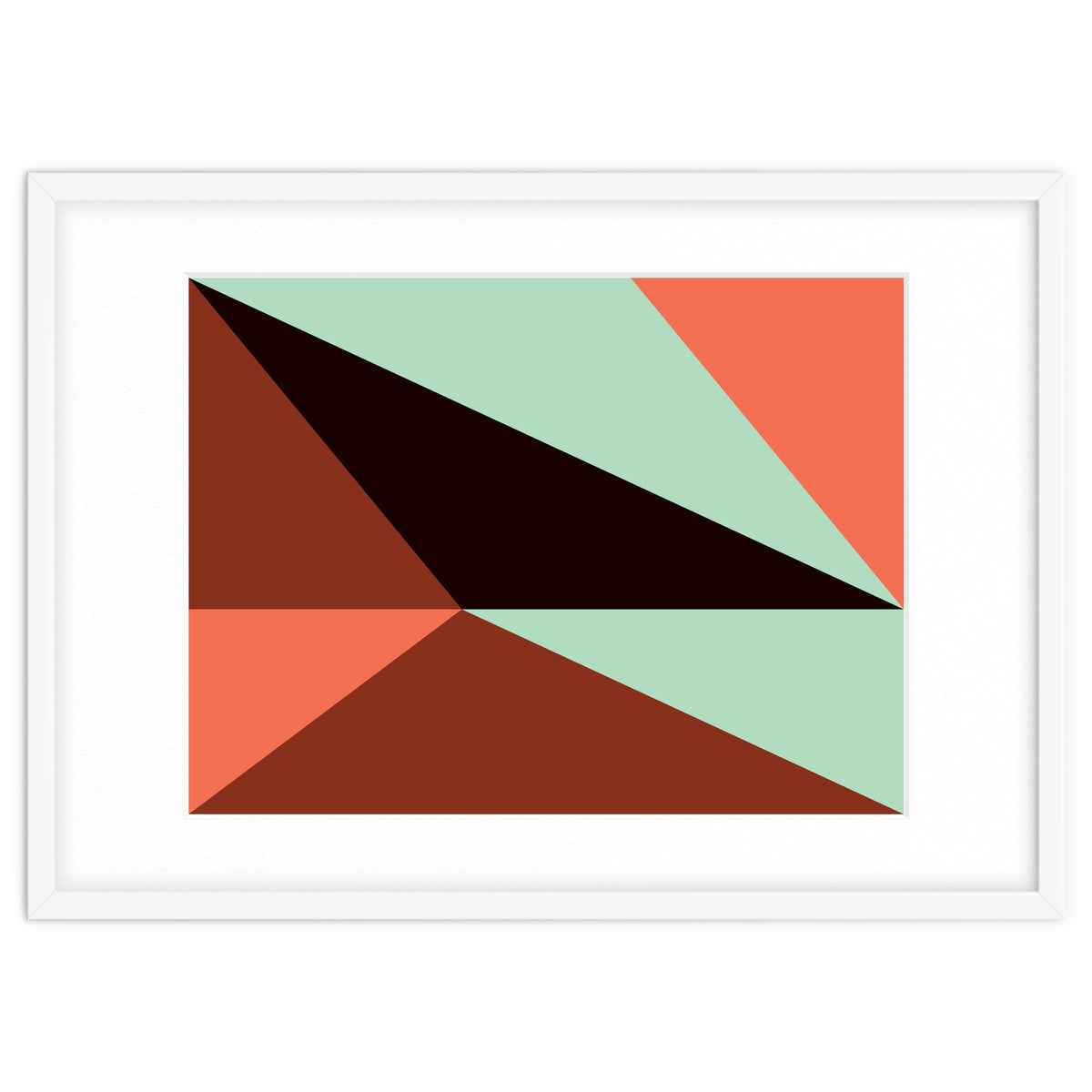 Geometric Shapes No. 17 - pink, brown, mint green & black