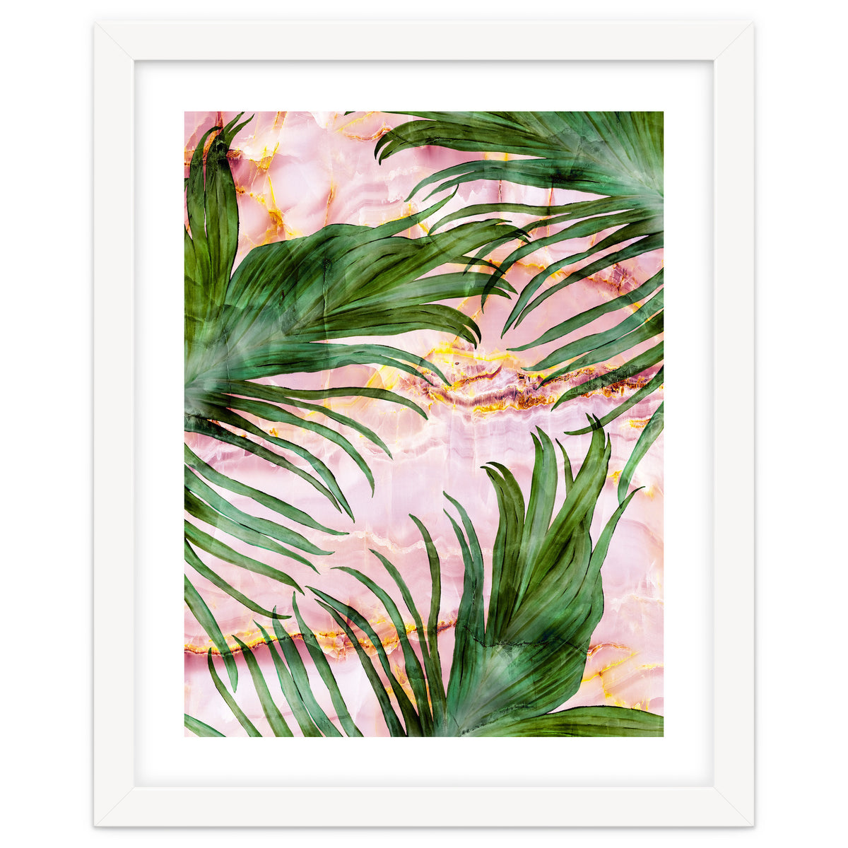 Palm leaf on marble 01