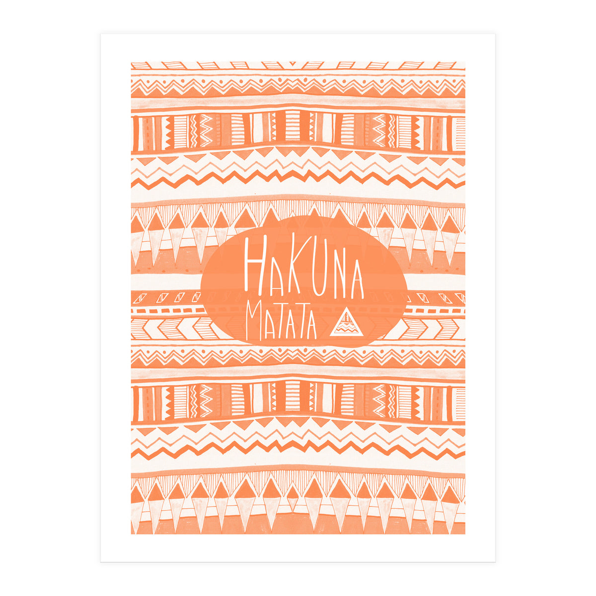 Hakuna Matata Orange Art Print  (Print Only)