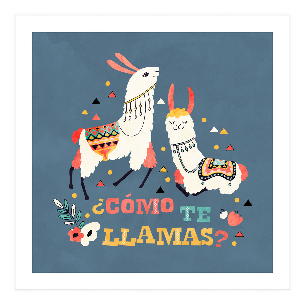 Llama With Cactus Como Te Llamas Spanish Saying 2 (Print Only)
