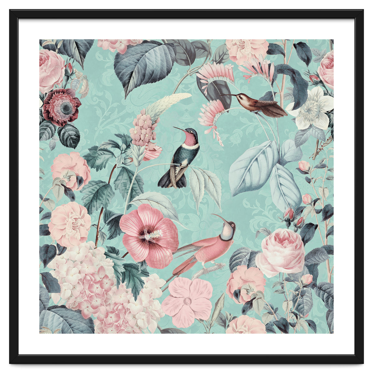 Pastel Hummingbirds Square
