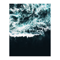 Oceanholic, Sea Waves Dark Photography, Nature Ocean Landscape Travel Eclectic Graphic Design (Print Only)