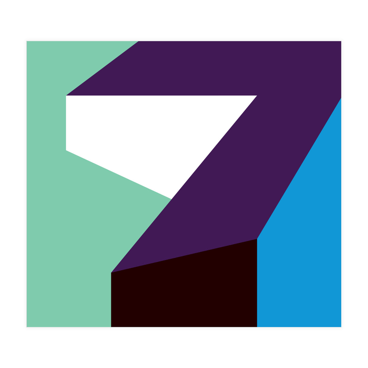 Geometric Shapes No. 60 - purple, mint & purple (Print Only)