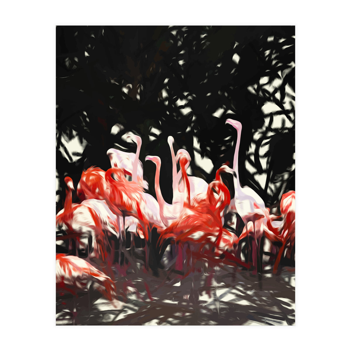 Flamingoes Under The Banyan Tree (Print Only)