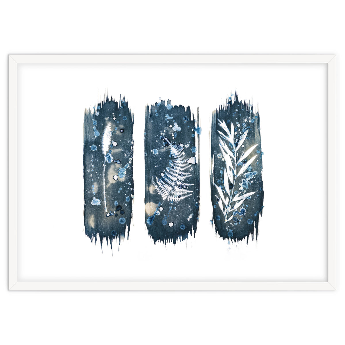 Indigo Blue Botanical Leaves No. 7