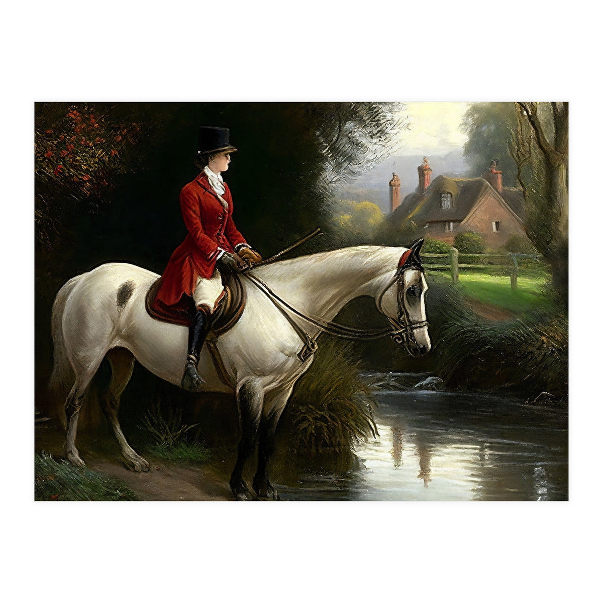 19th Century Countryside Oil Painting (Print Only)