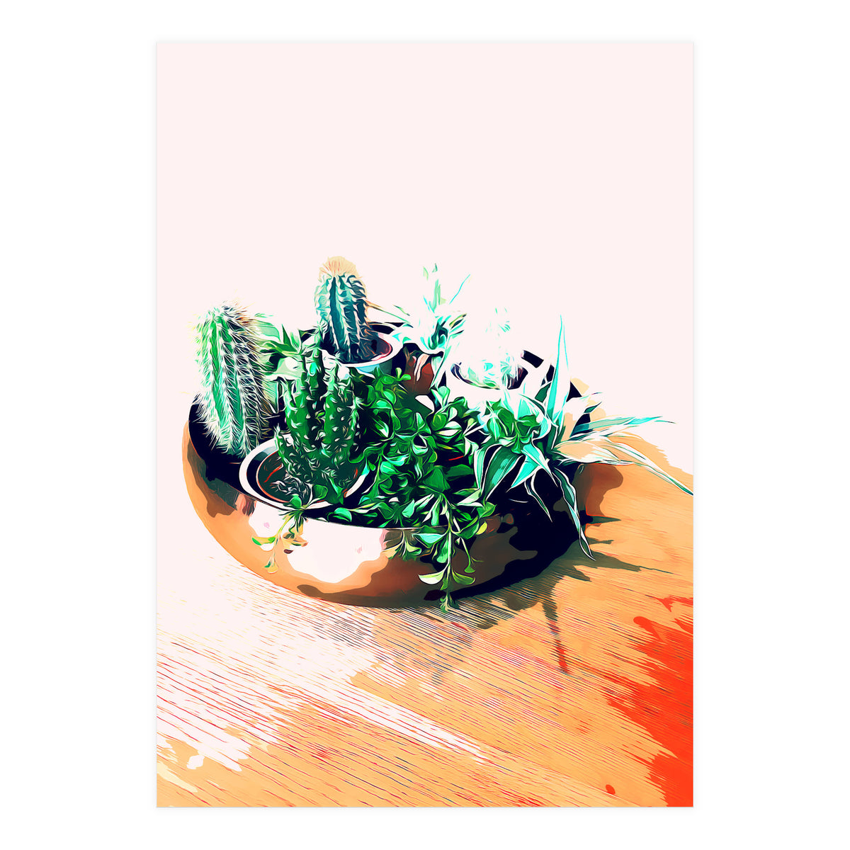 Cacti In A Copper Pot (Print Only)