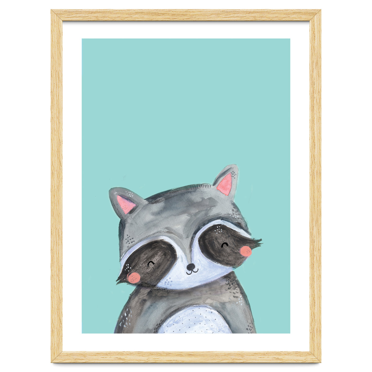 Woodland Racoon On Mint