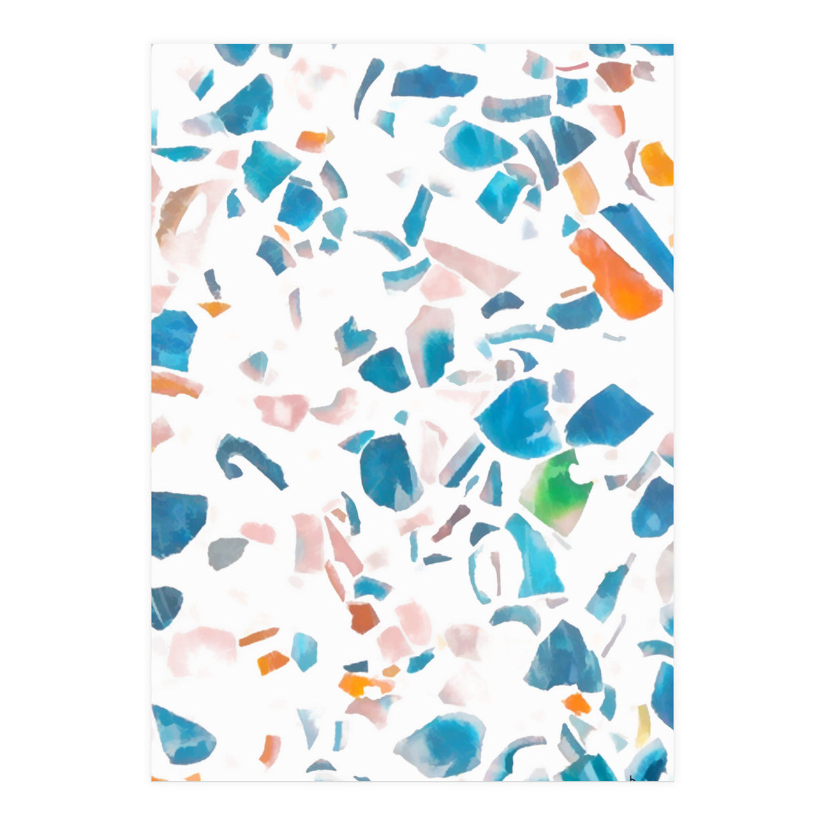 White Blue Terrazzo (Print Only)