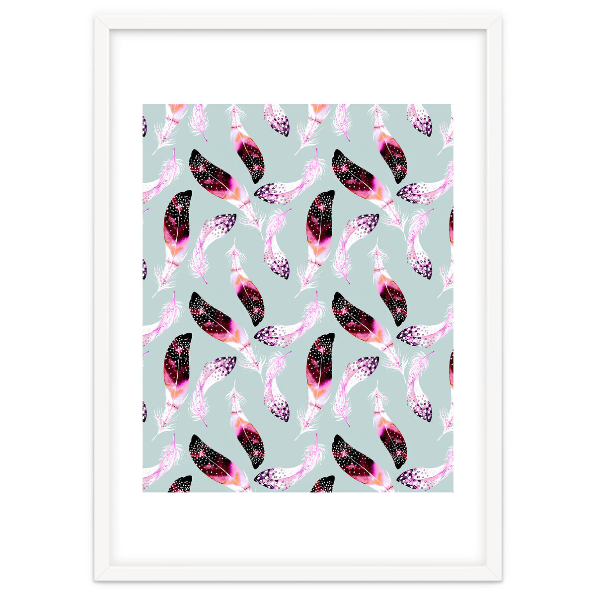 Bohemian pattern of feathers