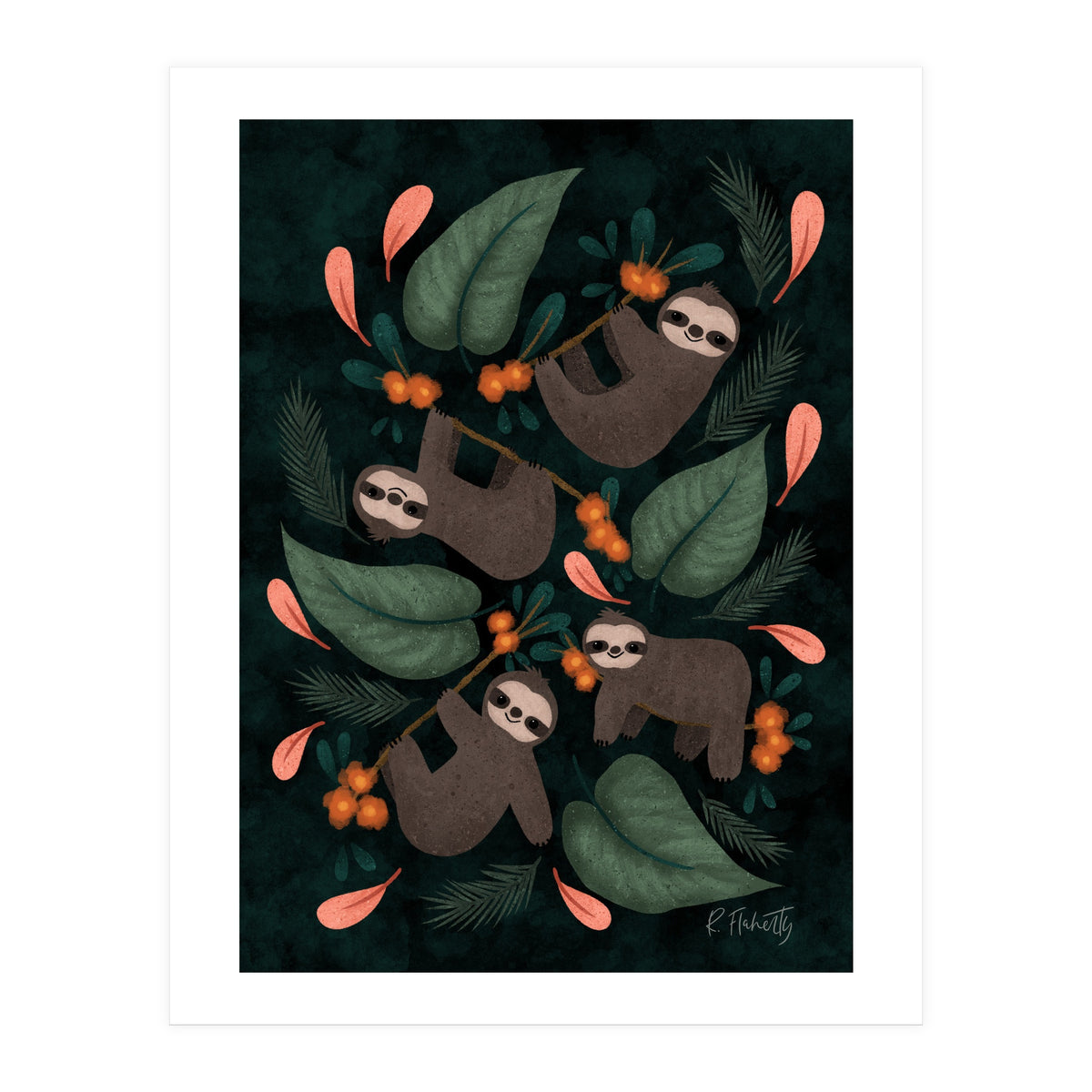 Floral Sloths (Print Only)