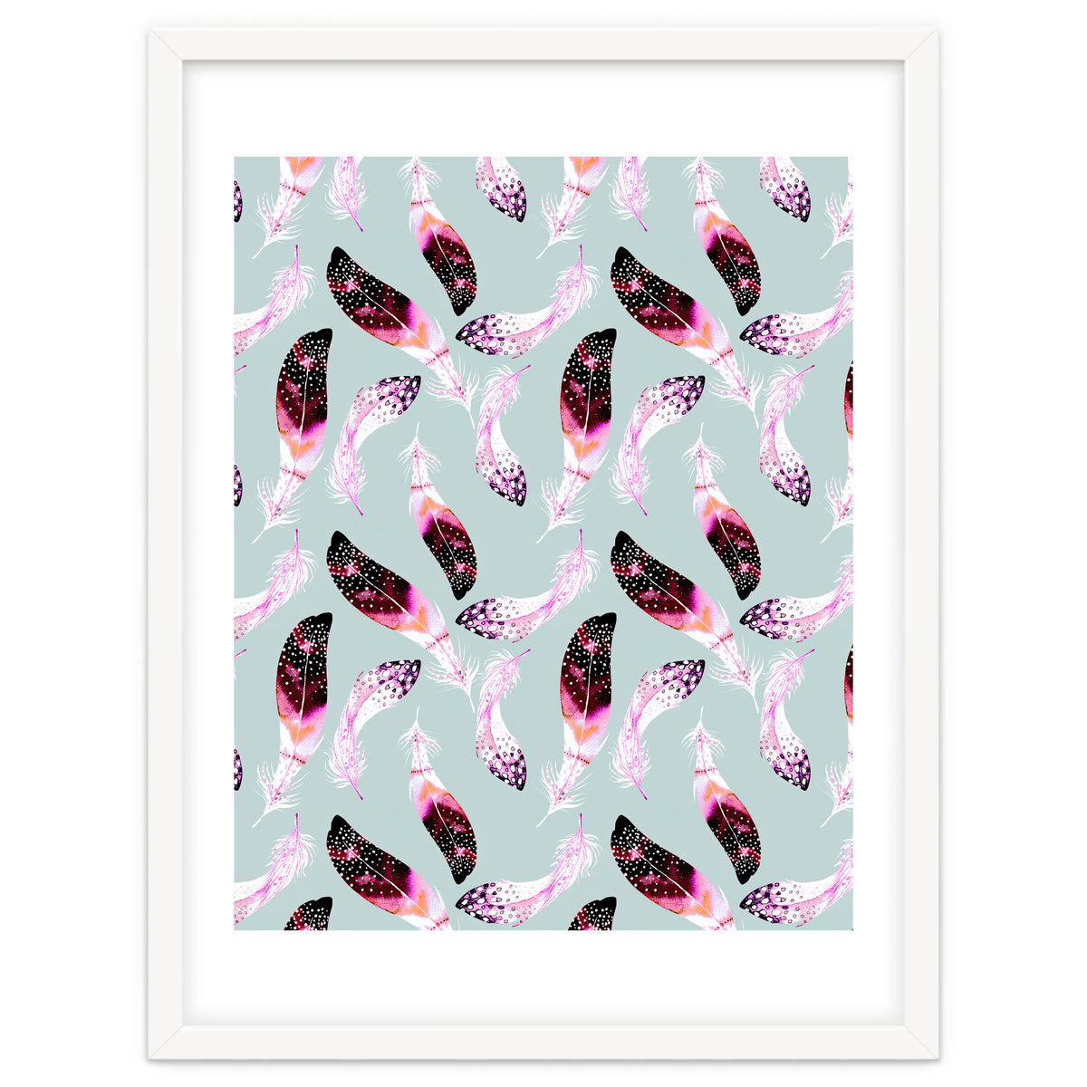 Bohemian pattern of feathers