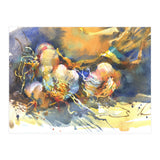 Garlic still life watercolor painting for kitchen  (Print Only) thumbnail