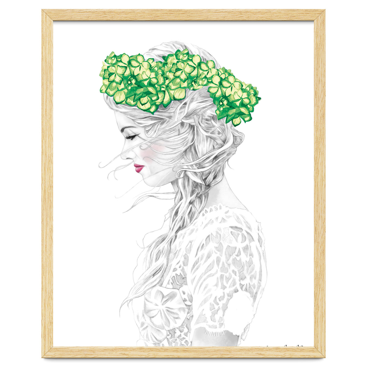 Green Hydrangea Girl
