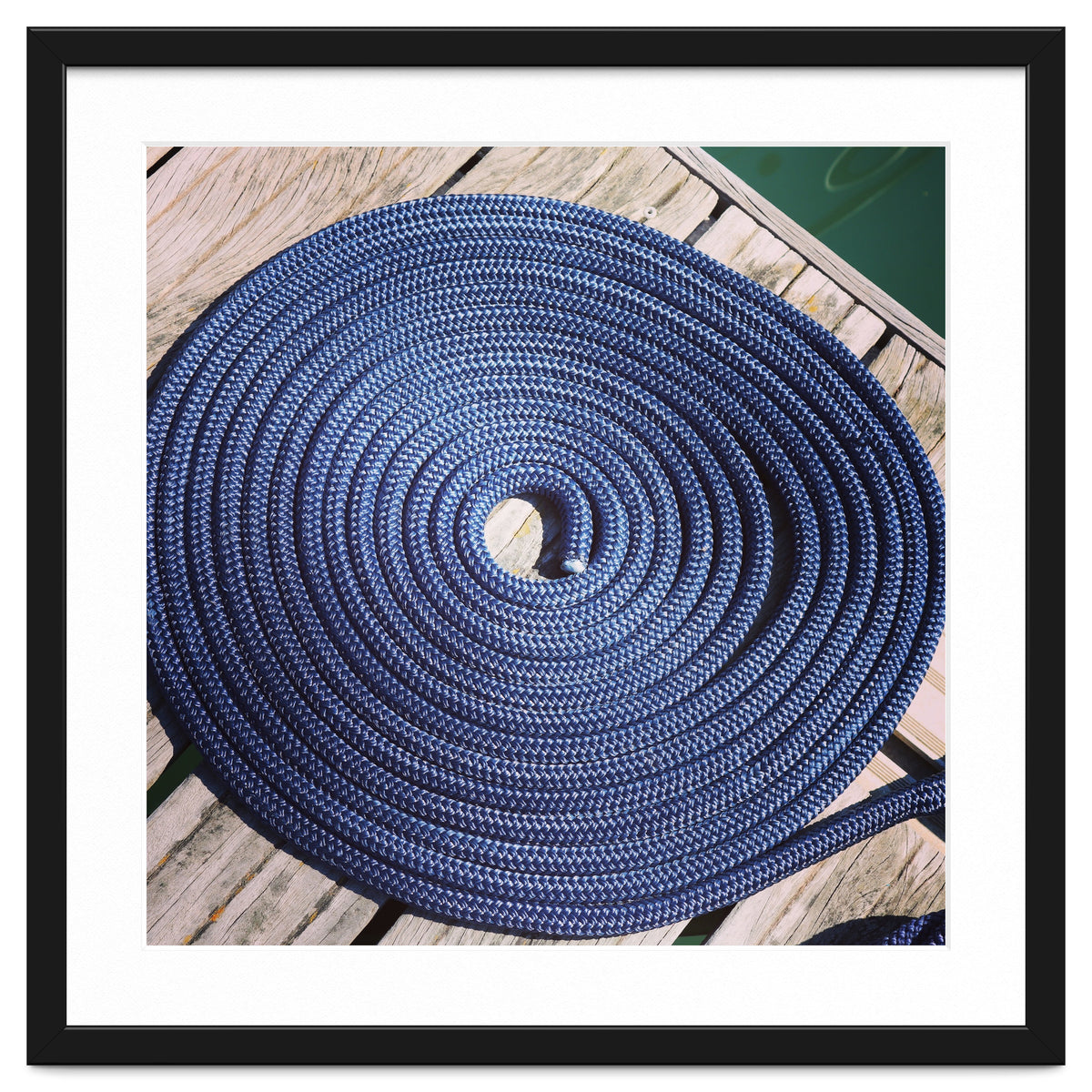 Blue rope coil