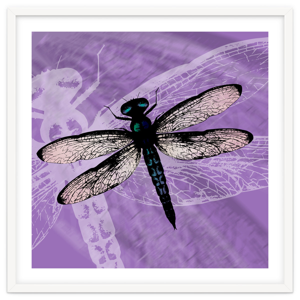 Blue dragonfly vector