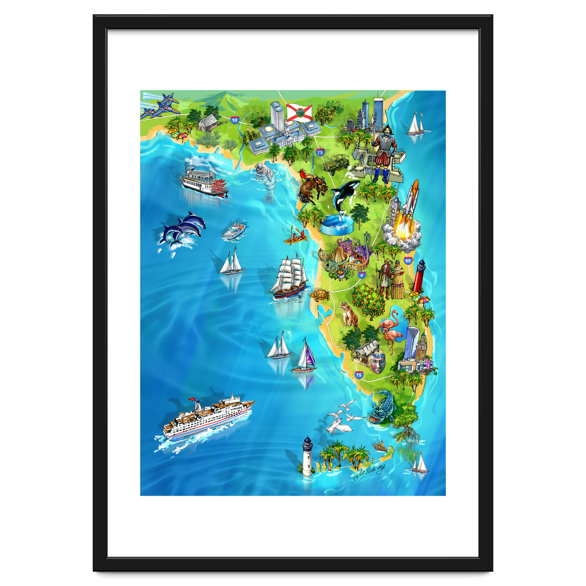 Florida Illustrated Map