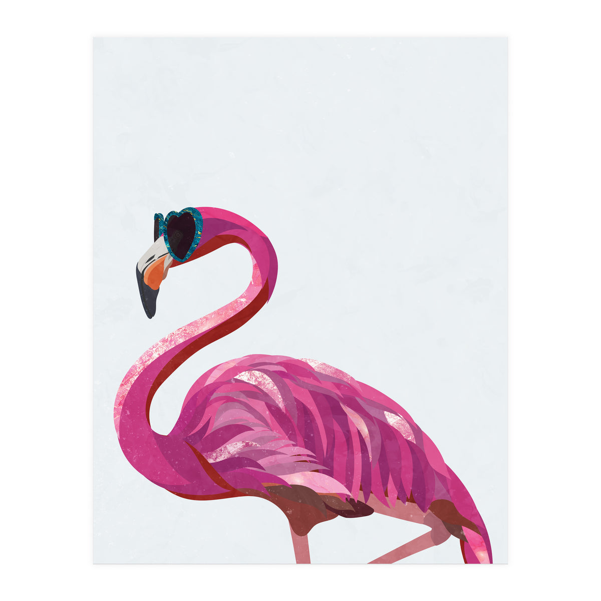 Flamingo Portrait Wearing Sunglasses (Print Only)