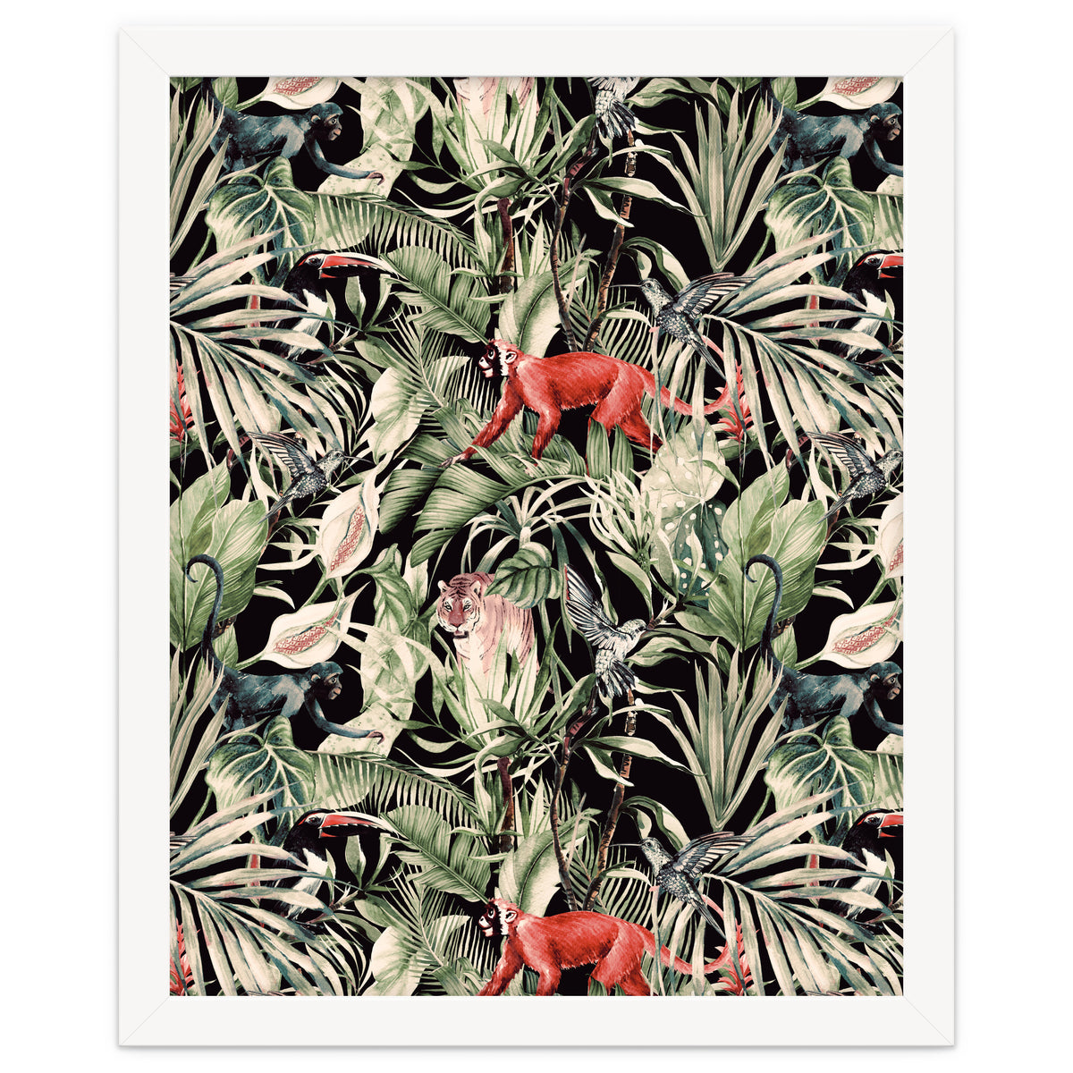 Animals In The Dark Of The Jungle