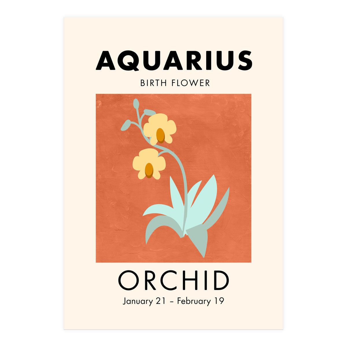 Aquarius Birth Flower Orchid (Print Only)