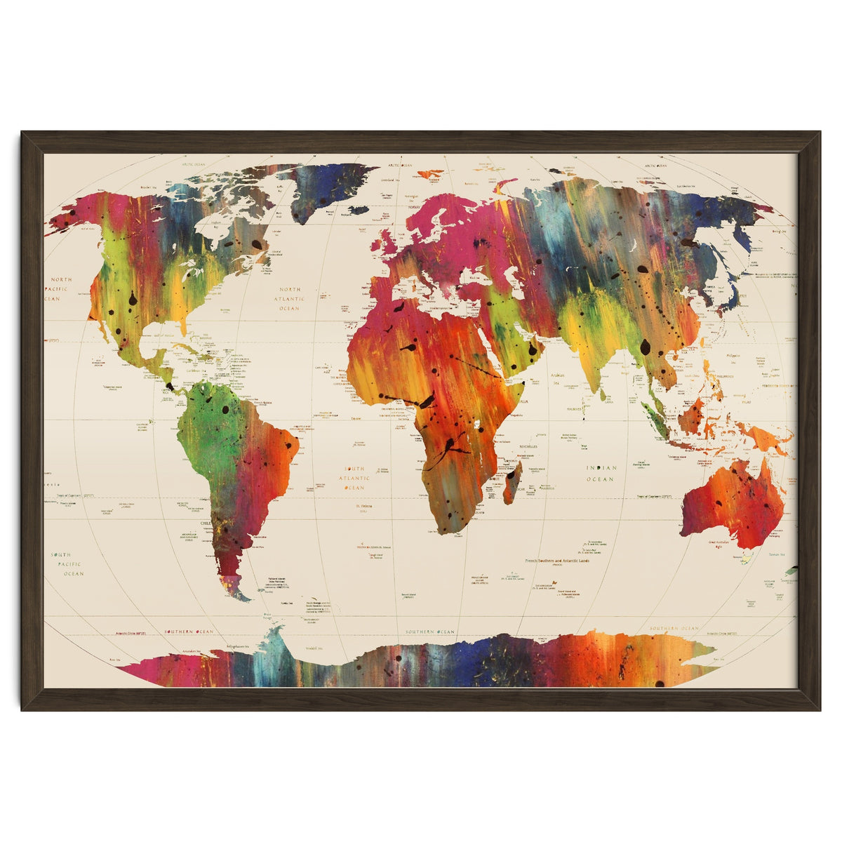 ALLOVER THE WORLD-Painted map