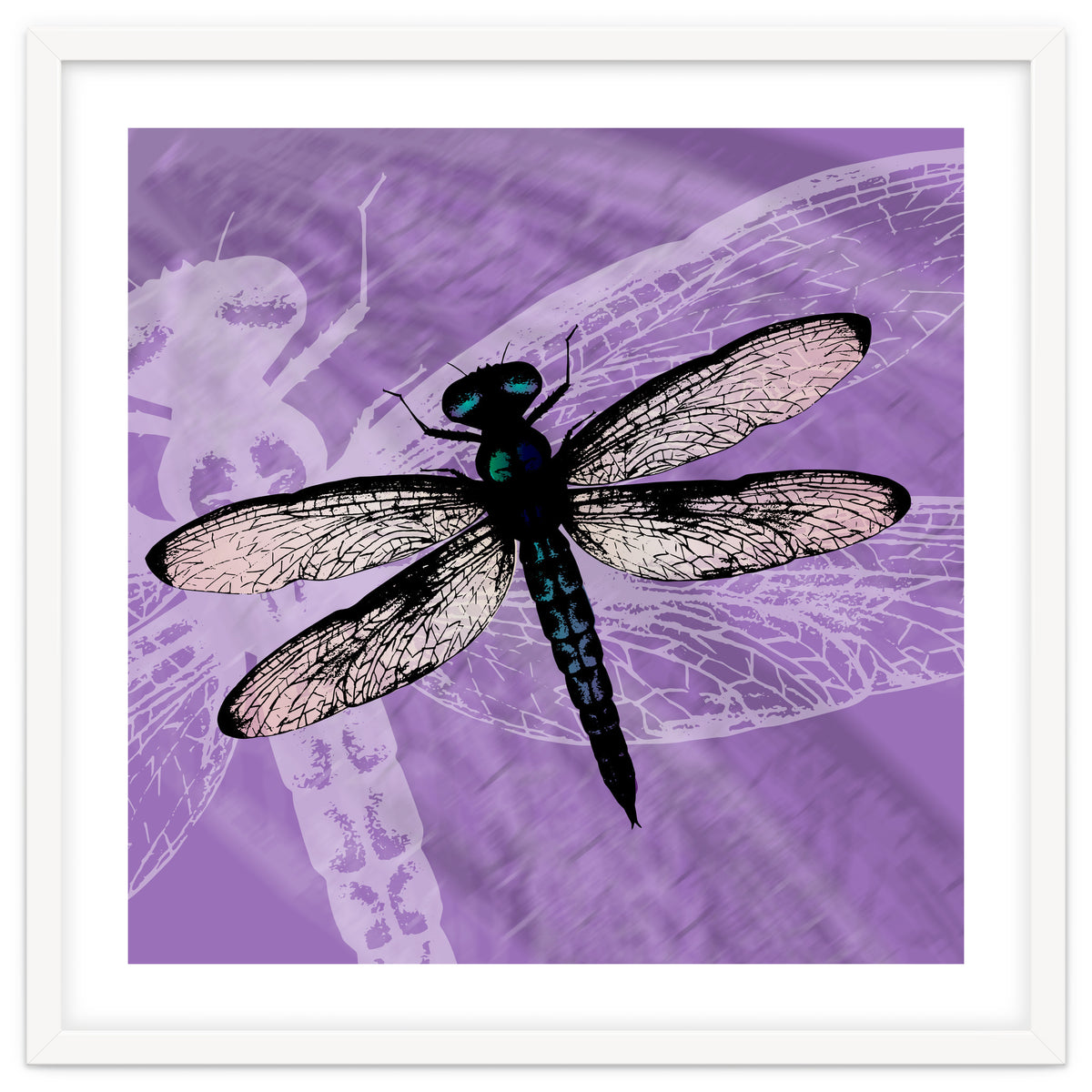 Blue dragonfly vector