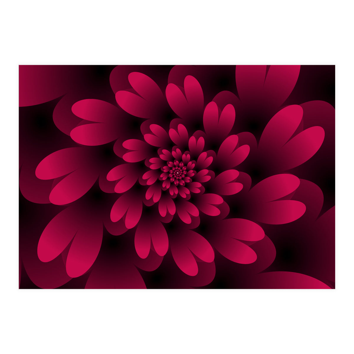 Red Floral Satin  (Print Only)