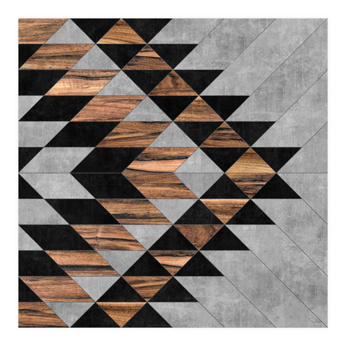 Urban Tribal Pattern No.10 - Concrete and Wood (Print Only)