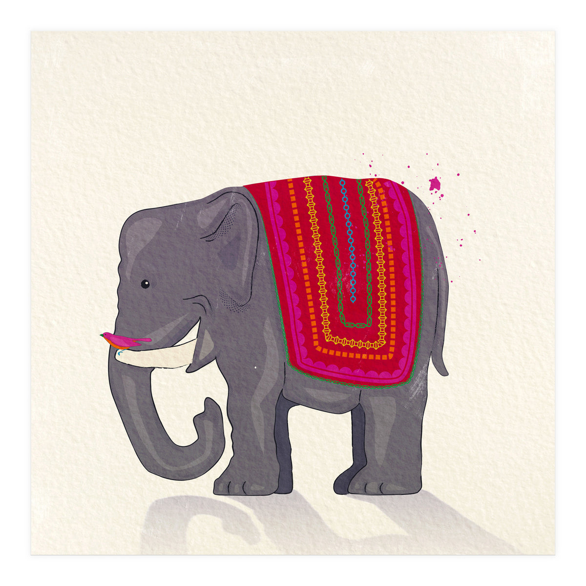 Elephant and Bird (Print Only)