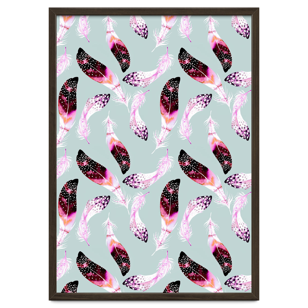 Bohemian pattern of feathers