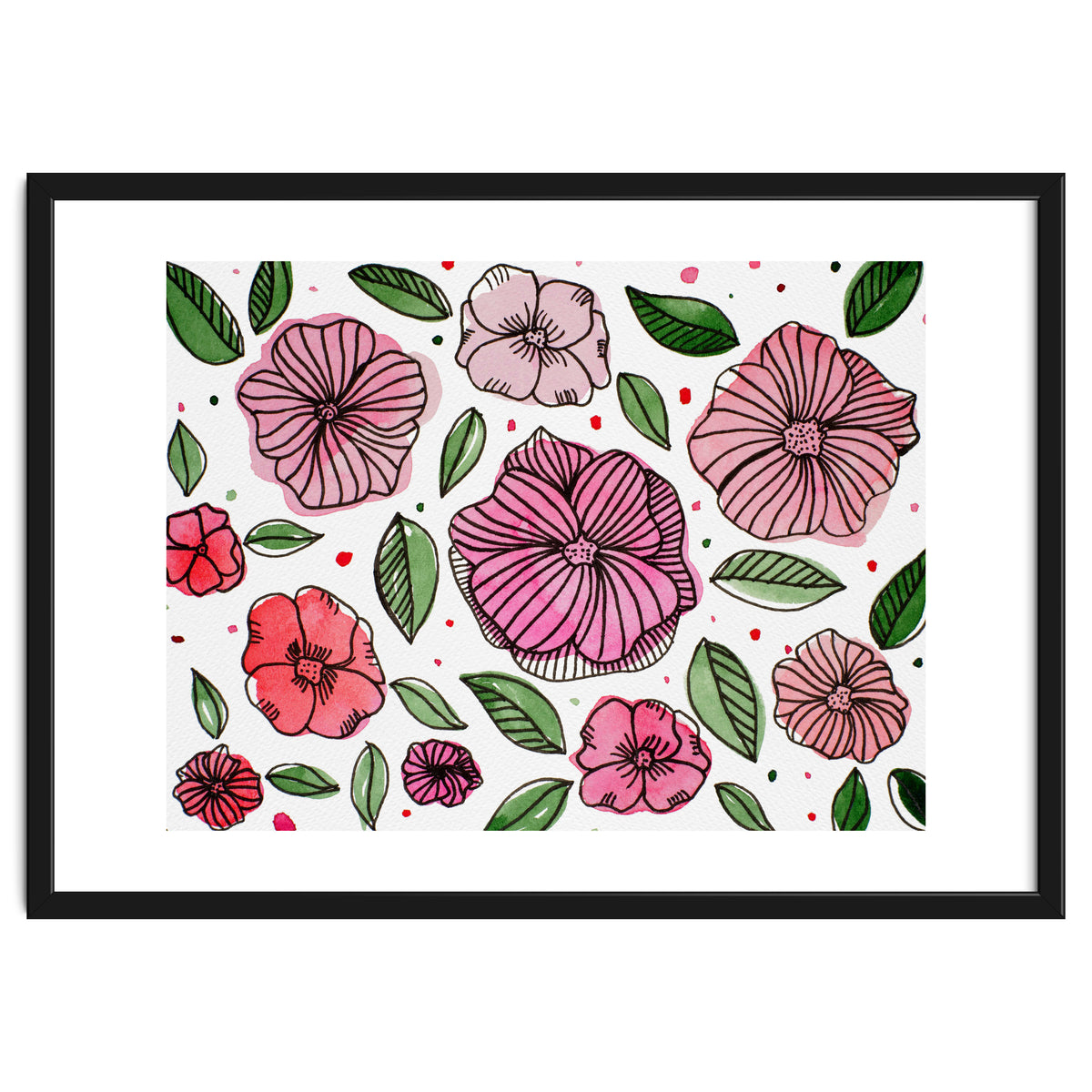 Watercolor And Ink Florals