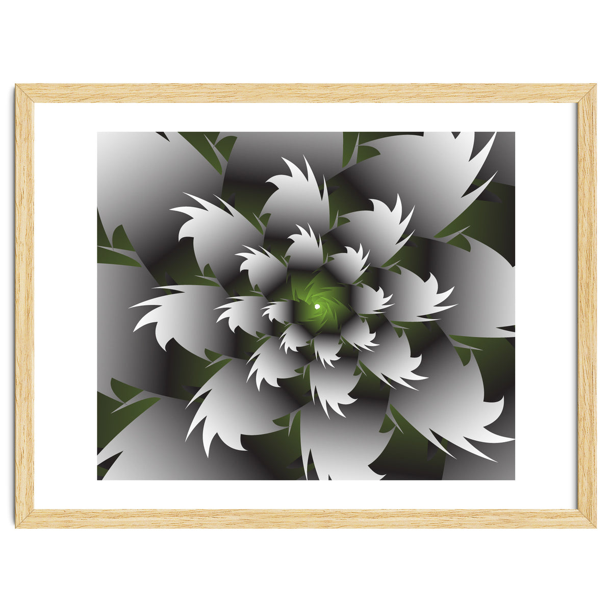 Seamless Green 3D Floral