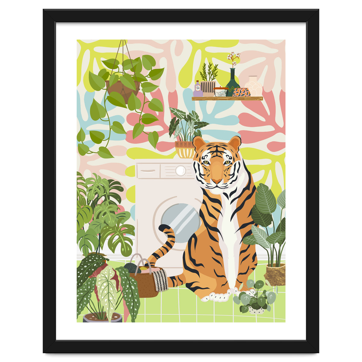Tiger in Matisse Style Bathroom